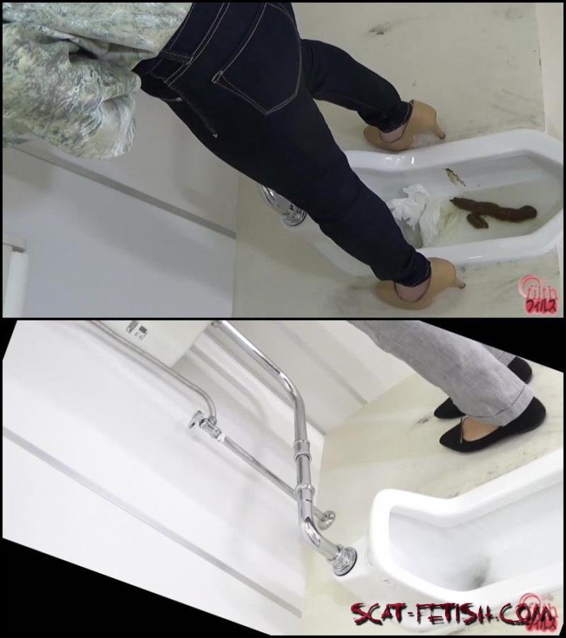 Girls pooping long turd in toilet with spy camera. -  DLFF-130Jav Scat BFFF-78 (FullHD 1080p)