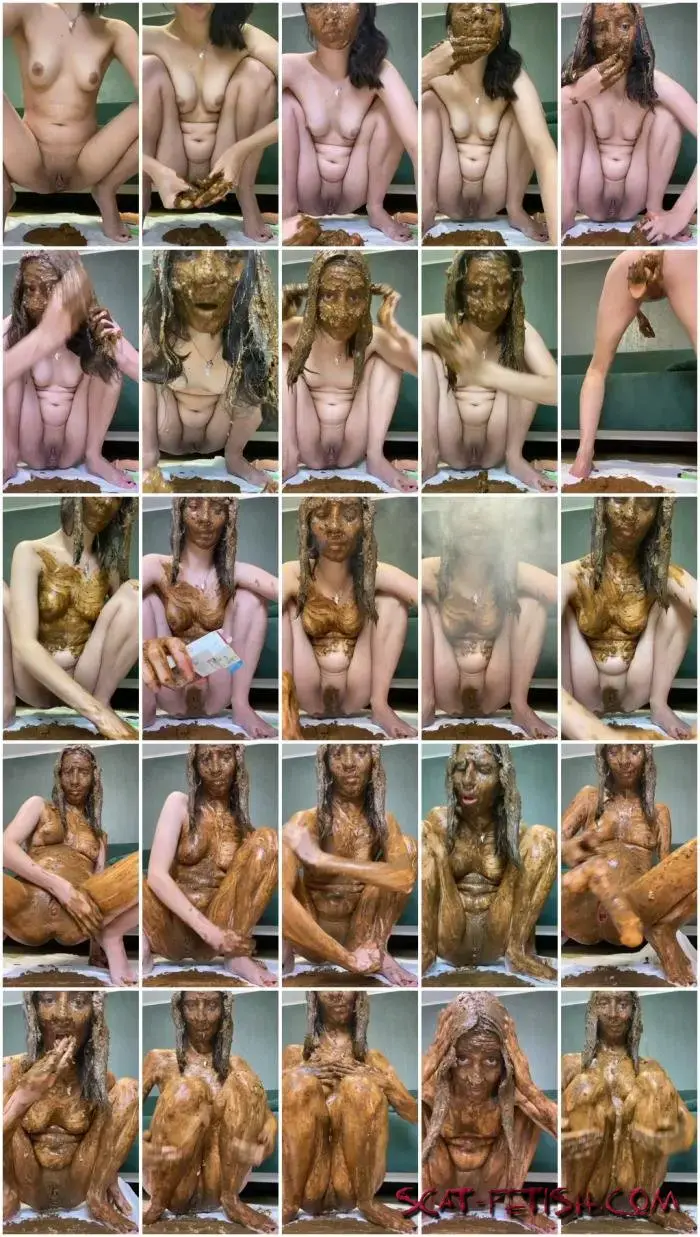Сrazy scat 2 piles of head and body, smoking UltraHD 2K (PooGirl /  2023) 2.12 GB