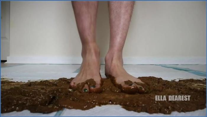 Ella Dearest Barefoot Poop Trampling with Foodplay in HD 720p