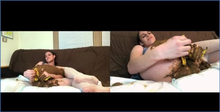 Smear Shit with Emily Milk in Banana Butt Magic Pantyhose Fetish - related scat video at ScatVip