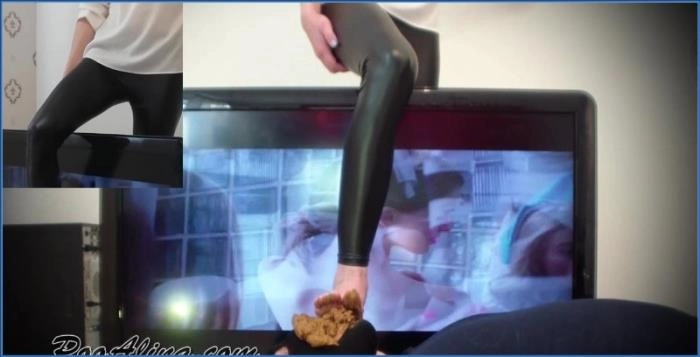 Toilet Slave Domination: PooAlina Shits in Slave's Mouth on TV - scat porn video at ScatVip.com