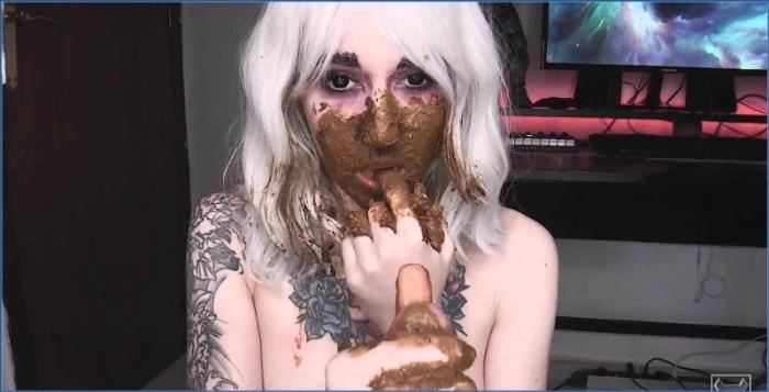 Swallow Big Shit by Black Eyes Demon Betty in Extreme Scat Fetish Video - scat porn video at ScatVip.com