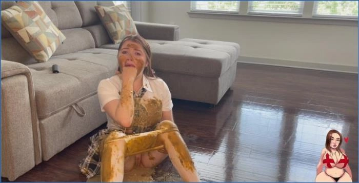 GingerCris Dominates in School Day Disaster with Extreme Shit and Poop Smearing - scat porn video at ScatVip.com