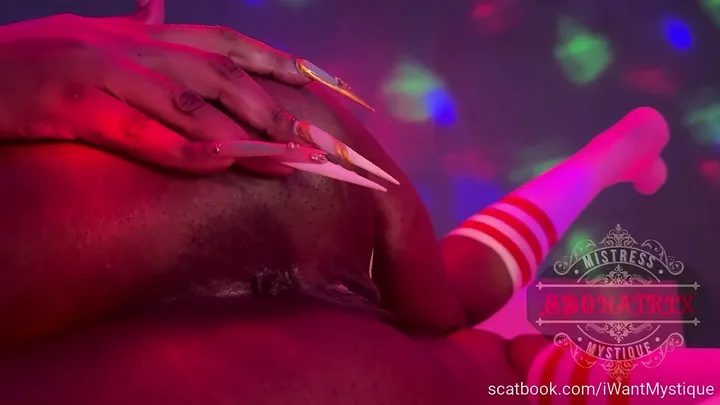 Mystique Delivers a Dark Solo Scat Tease Turning into a Nasty Mess - scat porn video at ScatVip.com