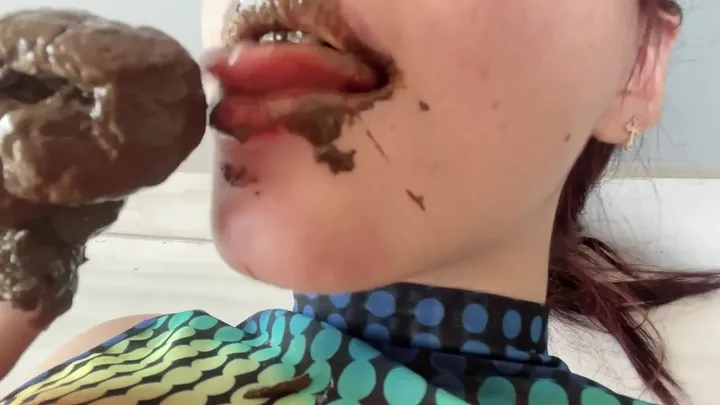 Hungry Man Dives into Nasty Scat Mess - Male-Centered Scat Action - popular scat video at ScatVip