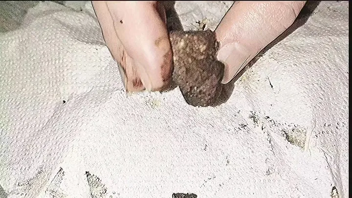 Sweet Betty Takes Her Time with a Soft Brown Load and Smears It - scat porn video at ScatVip.com